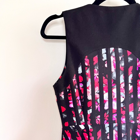 NWOT Forever 21 XS Floral Striped Front Zipper A-line Dress - Picture 6 of 11